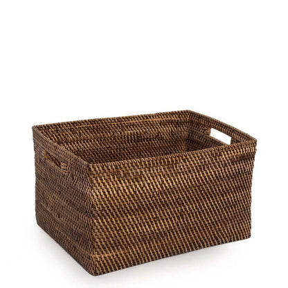Rotan tijdschriftenhouder donkerbruin groot