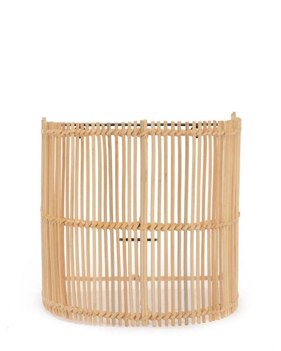 Natuurlijke rotan Gigi half-cilindrische wandlamp voor boho interieur
