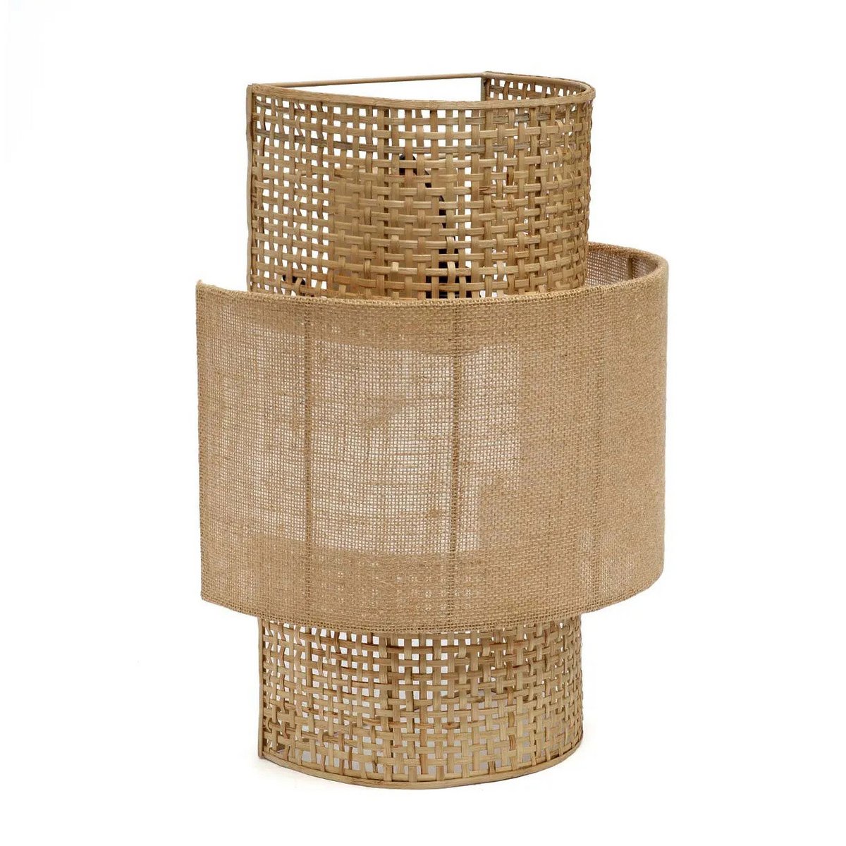 Rotan wandlamp beige Bolly Jute van de linkerkant