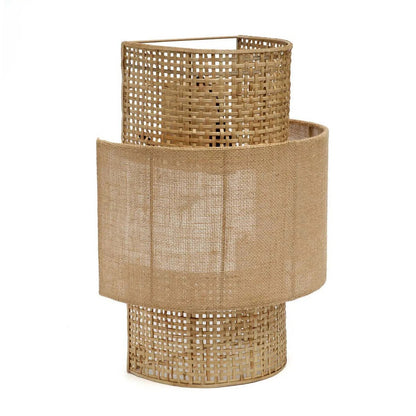 Rotan wandlamp beige Bolly Jute van de linkerkant