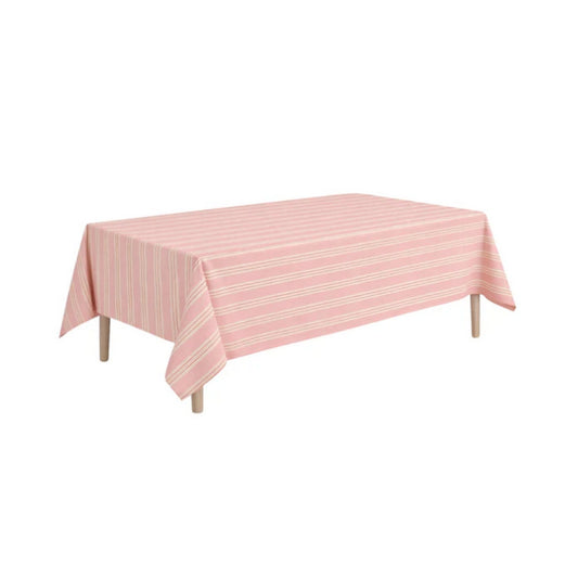 Roze katoenen tafelkleed gestreept 250x140 cm
