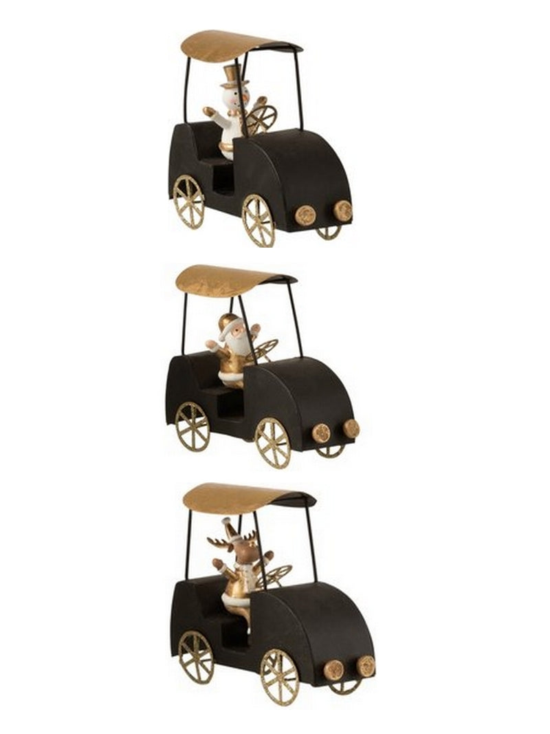 Kerstbeeldje sneeuwpop, rendier en kerstman