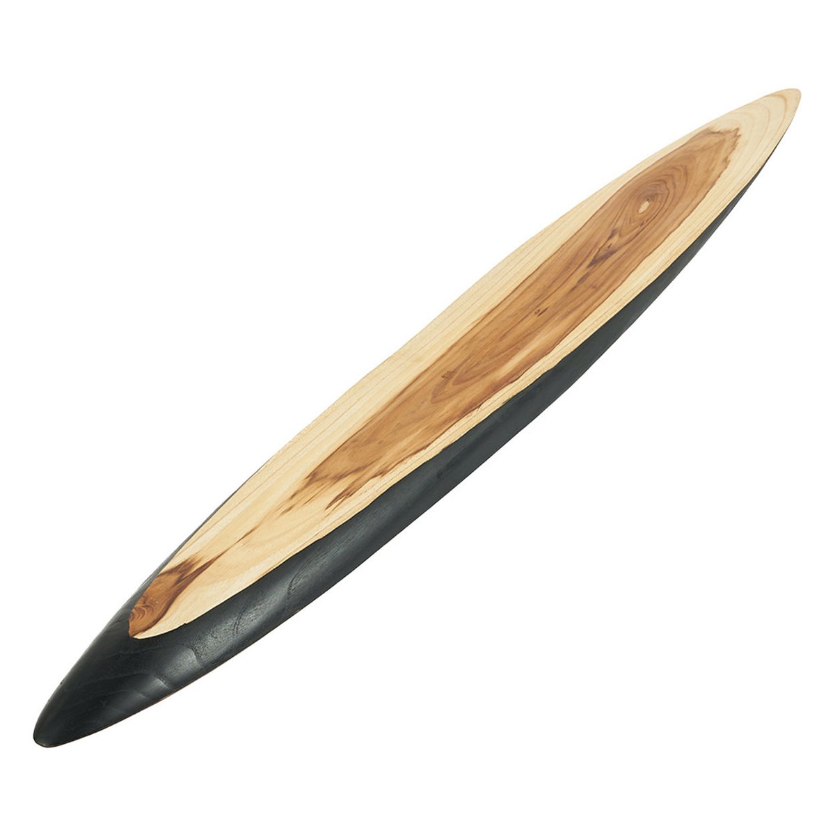 Teakhouten borrelplank groot ovaal naturel zwart 150 cm Bondi