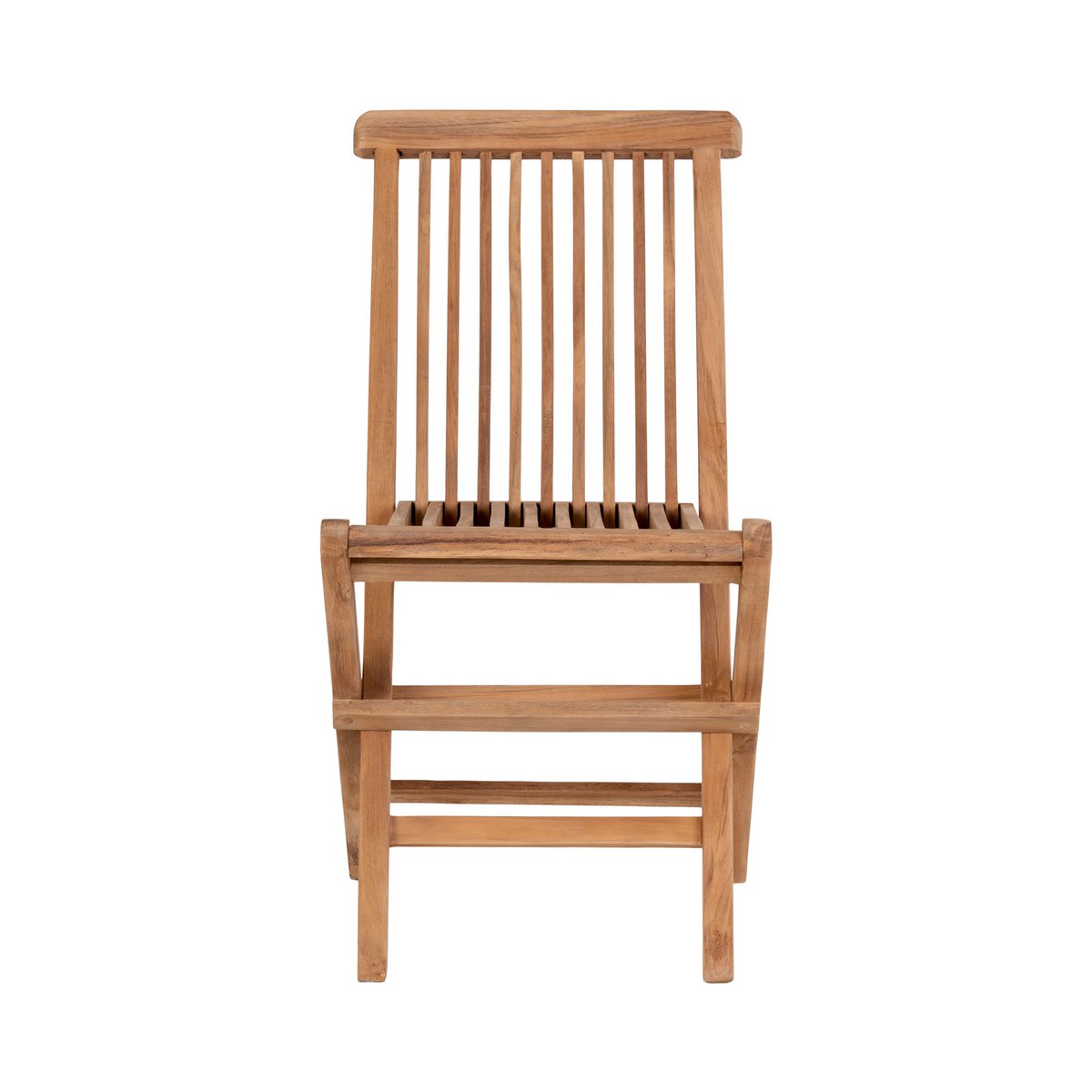 Vooraanzicht van de Toledo kinderstoel van teak