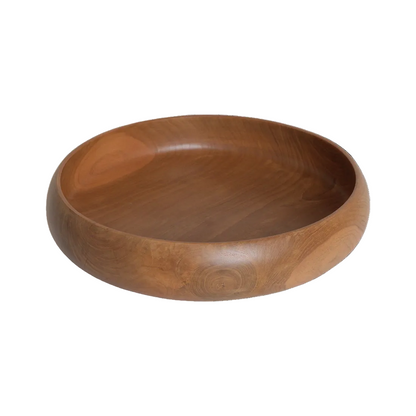 Teakhouten schaal naturel rond 37 cm Sera