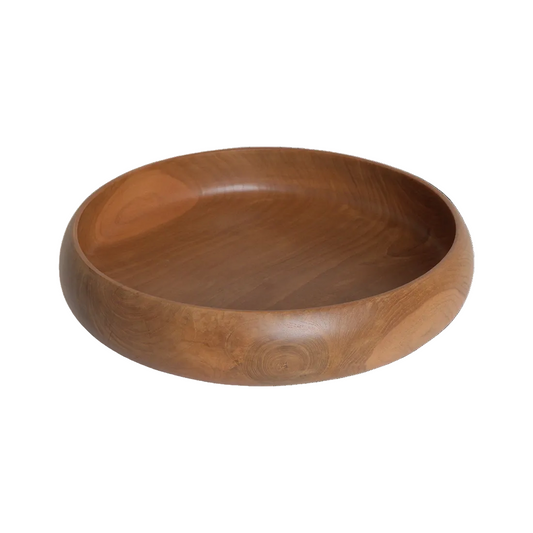 Teakhouten schaal naturel rond 37 cm Sera