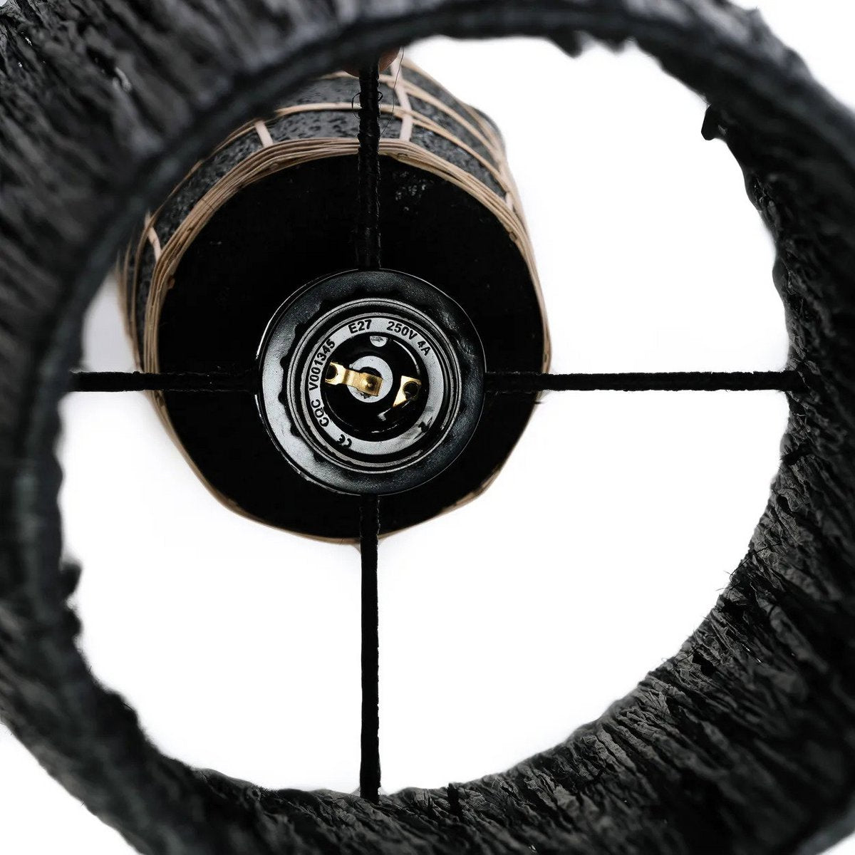 Moderne zwarte lampvoet van terracotta met E27 fitting