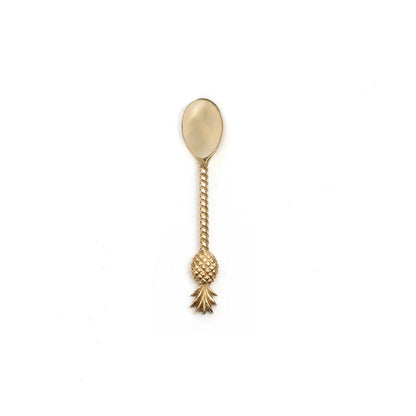 Theelepel goud met ananas