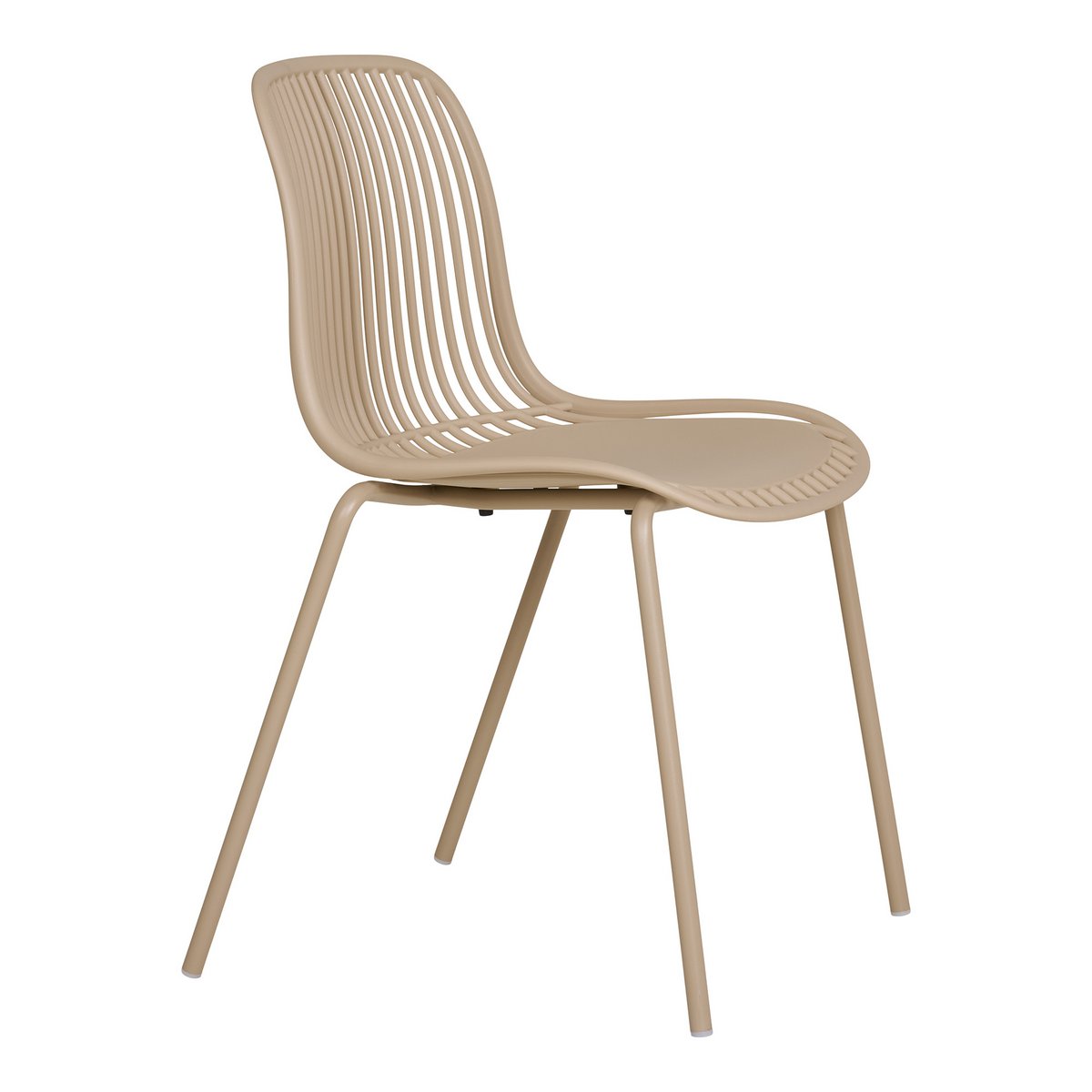 Tuinstoel beige 55x82 cm set van 4 Branson Garden van de zijkant