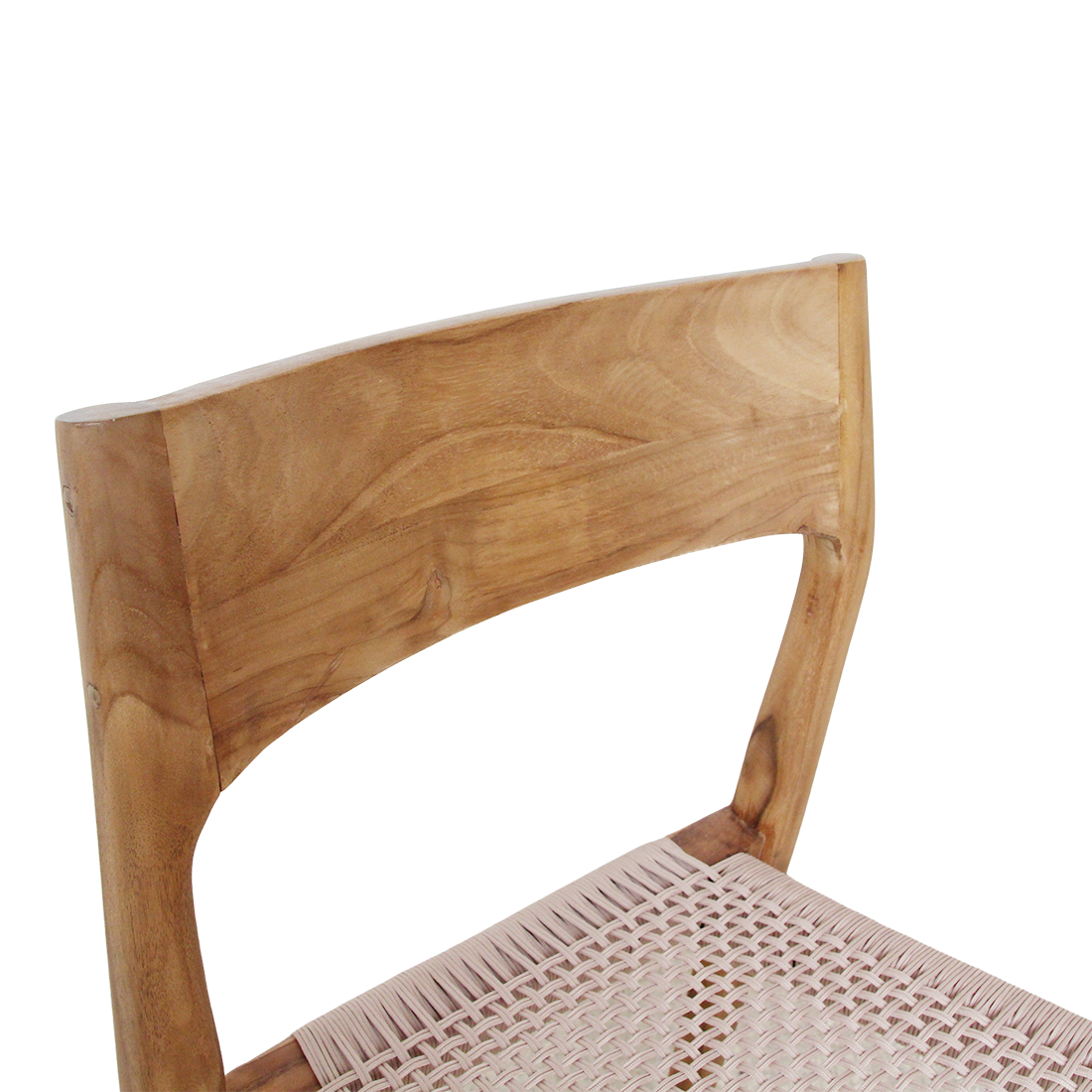 Tuinstoel teak donker naturel Freya detail van de rugleuning