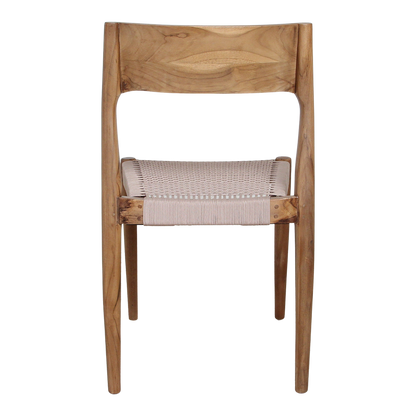 Tuinstoel teak donker naturel Freya vanaf de achterkant