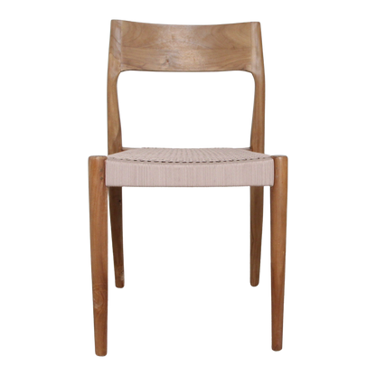 Tuinstoel teak donker naturel Freya vanaf de voorkant