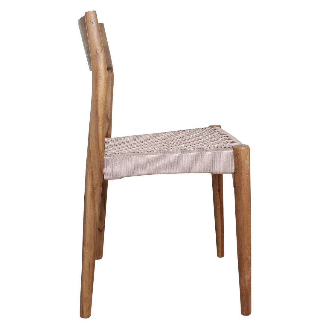 Tuinstoel teak donker naturel Freya vanaf de zijkant