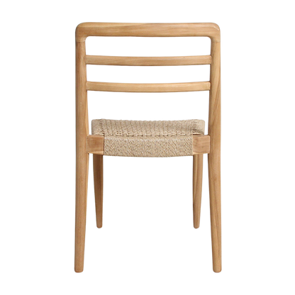 Tuinstoel teak in naturel Verano van de achterkant