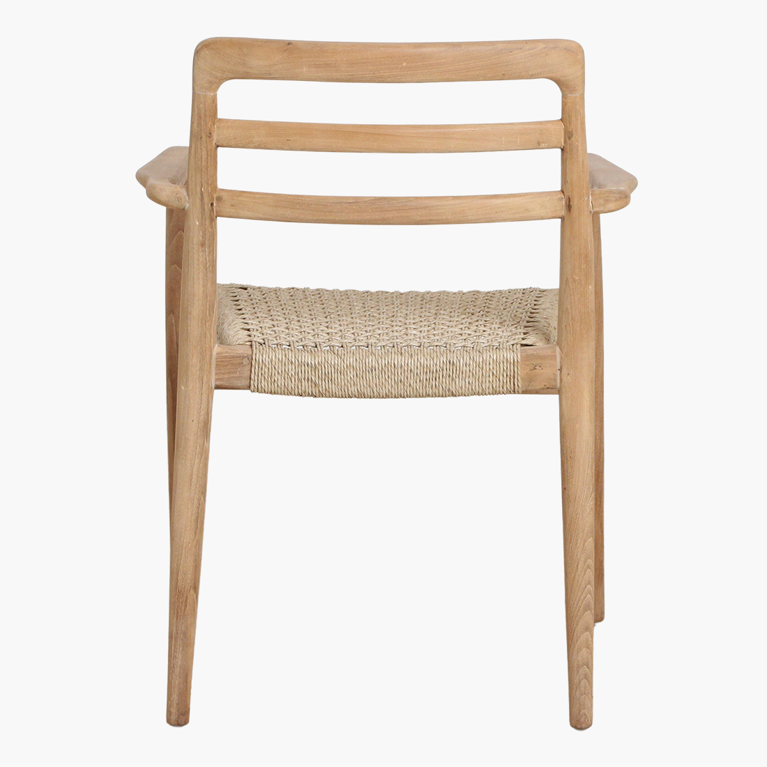 Tuinstoel teak in naturel Verano vanaf de achterzijde
