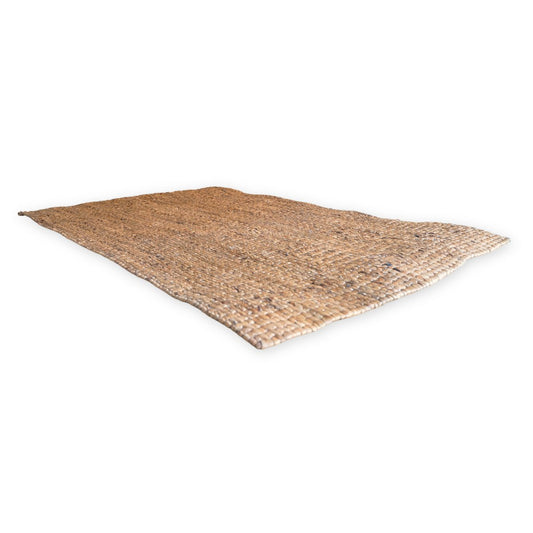Vloerkleed bruin van handgeweven waterhyacint 180x115 cm Sawah op wit achtergrond 