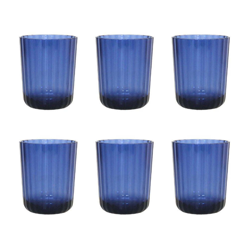 Waterglazen set van 6 blauw 10 cm