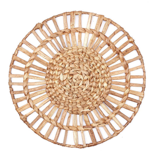 Waterhyacint placemat rond naturel 38 cm set van 2, 4 of 6 Caruban