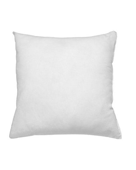 Wit vierkant binnenkussen van 40x40 cm tegen een neutrale achtergrond.