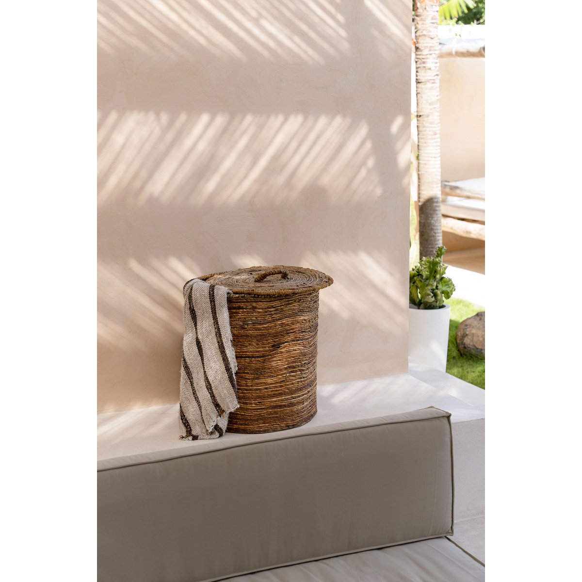 Witte katoenen plaid S'il vous Plaid