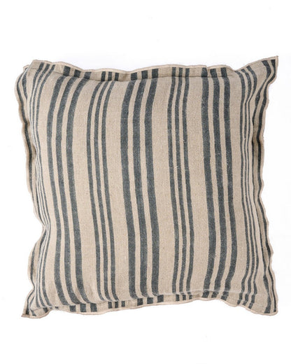 Nordic Stripe kussenhoes wit zwart met streeppatroon – vooraanzicht