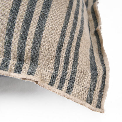 Detail van linnenfluweel stof met zwart naturel strepen