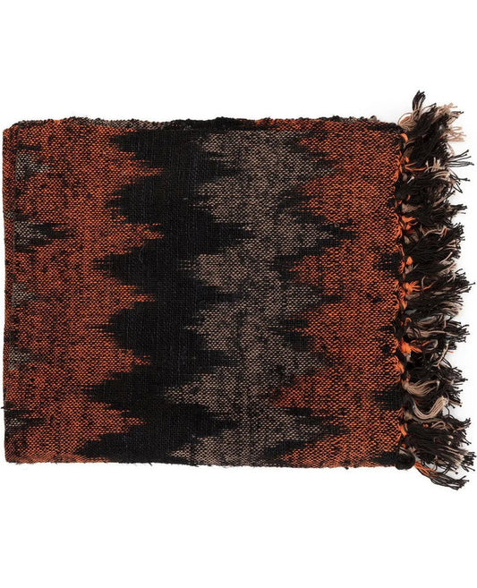 Zwart oranje katoenen plaid S'il vous Plaid