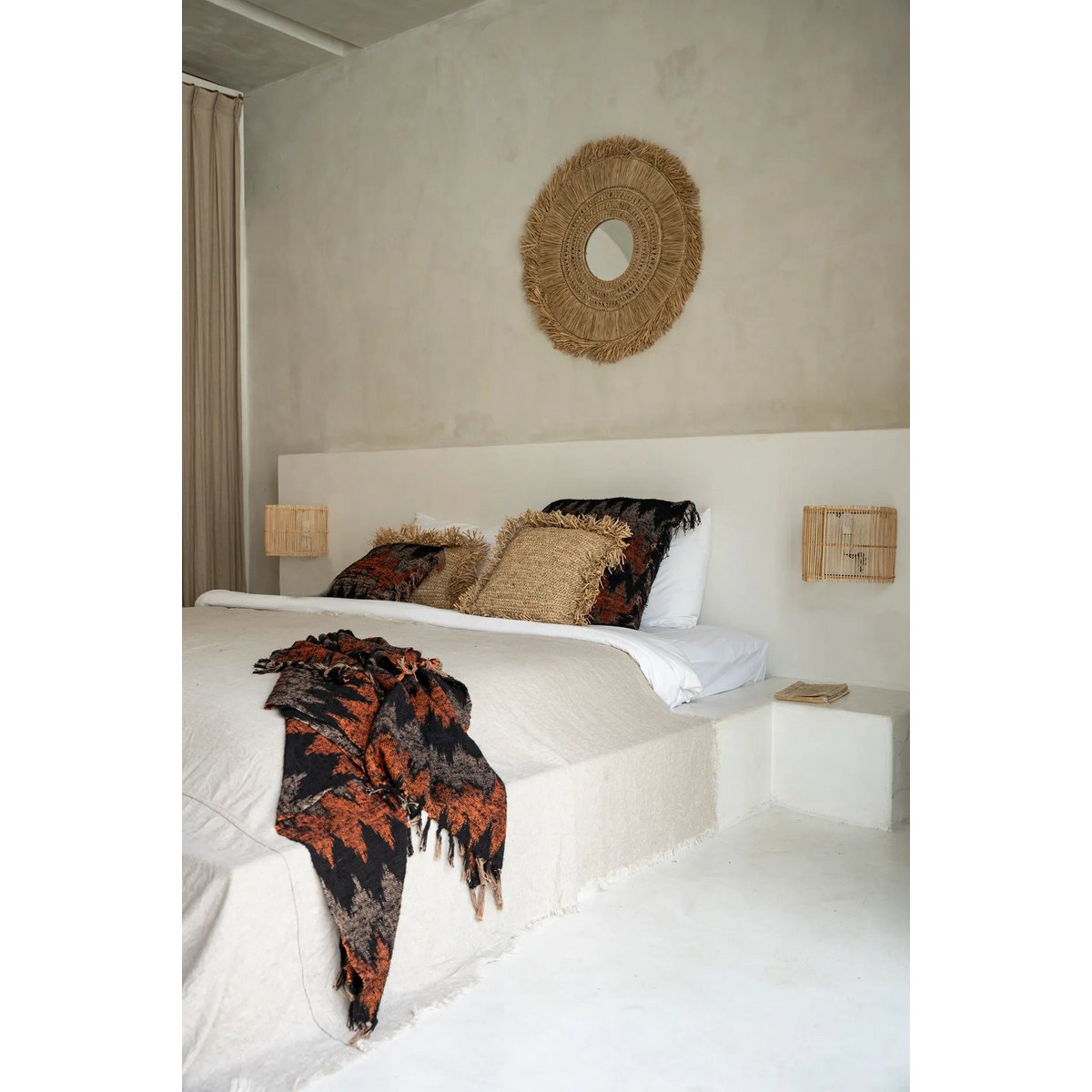 Zwart oranje katoenen plaid S'il vous Plaid