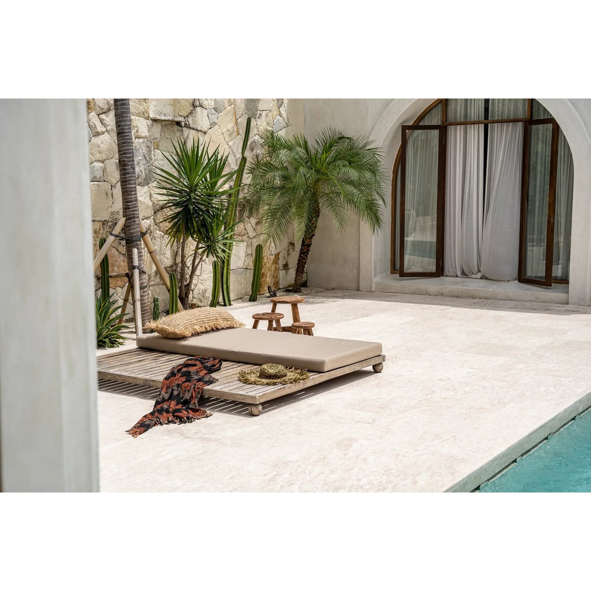 Zwart oranje katoenen plaid S'il vous Plaid