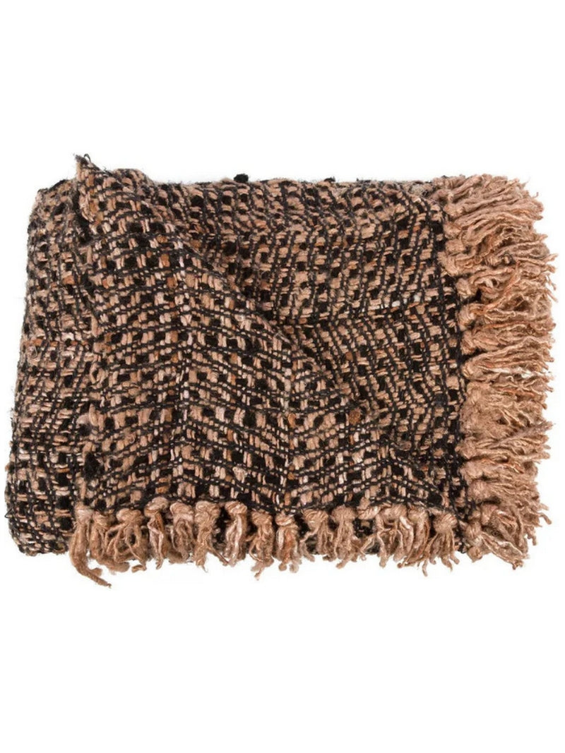 Zwarte katoenen plaid S'il vous Plaid