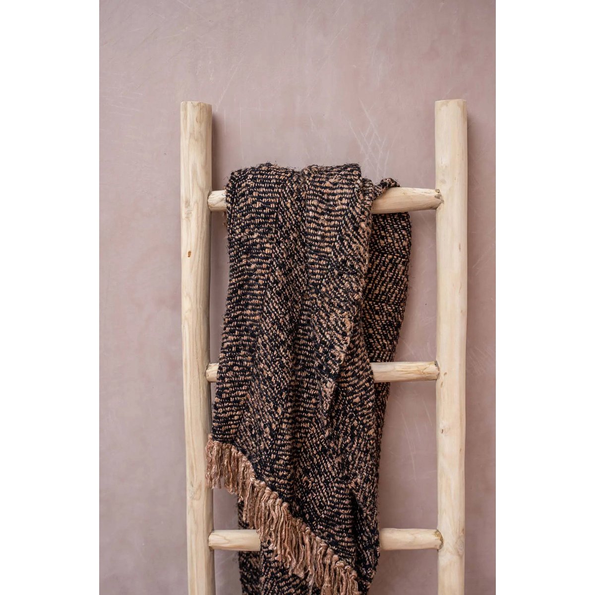 Zwarte katoenen plaid S'il vous Plaid