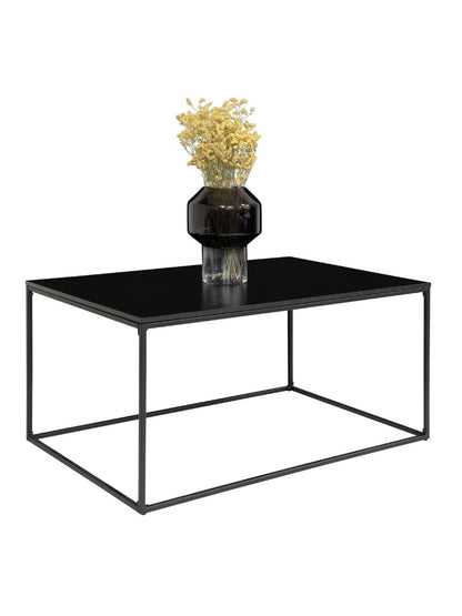 Zwarte Vita salontafel met metalen frame op witte achtergrond