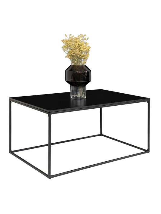 Zwarte Vita salontafel met metalen frame op witte achtergrond