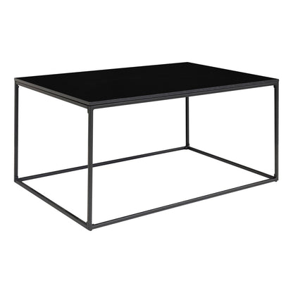 Minimalistisch zwart salontafelframe met rechthoekig blad