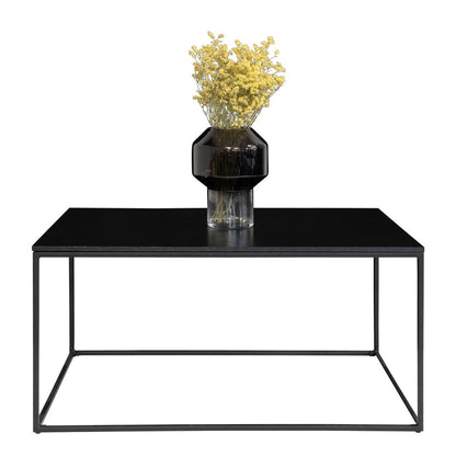 Minimalistisch zwart salontafelframe met rechthoekig blad