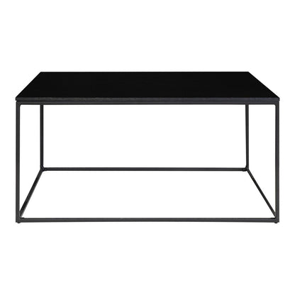 Minimalistisch zwart salontafelframe met rechthoekig blad