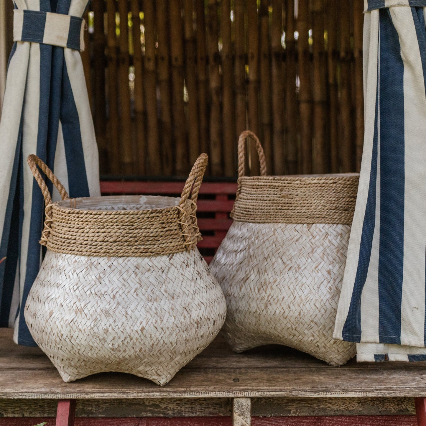 Witte Ibiza stijl Mand BENOA