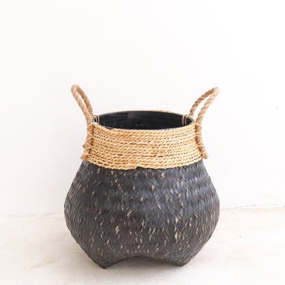 Zwarte boho bamboe mand  BENOA