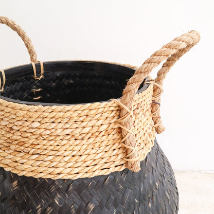 Zwarte boho bamboe mand  BENOA