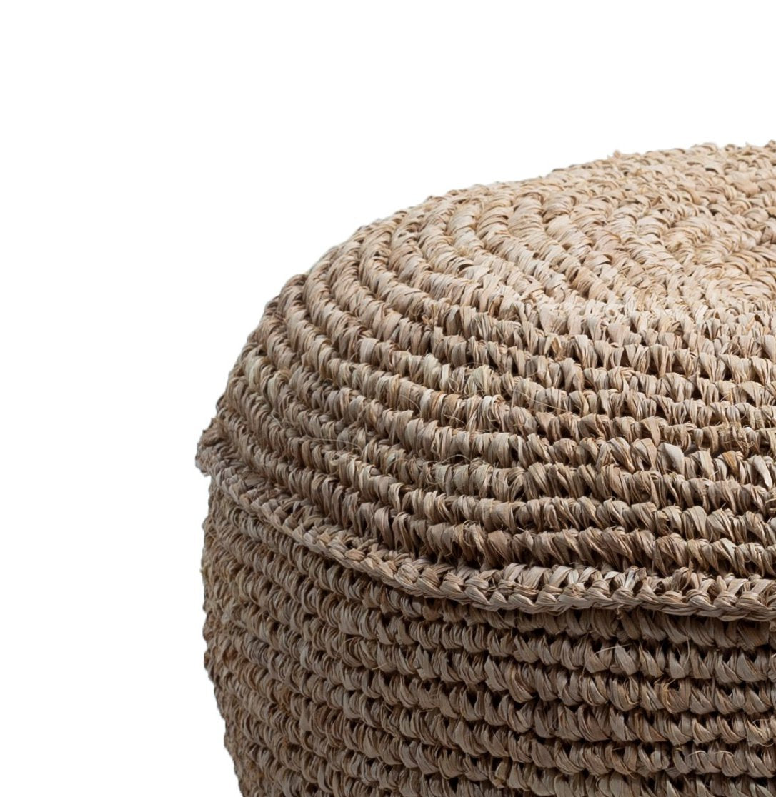 Raffia poef Telu