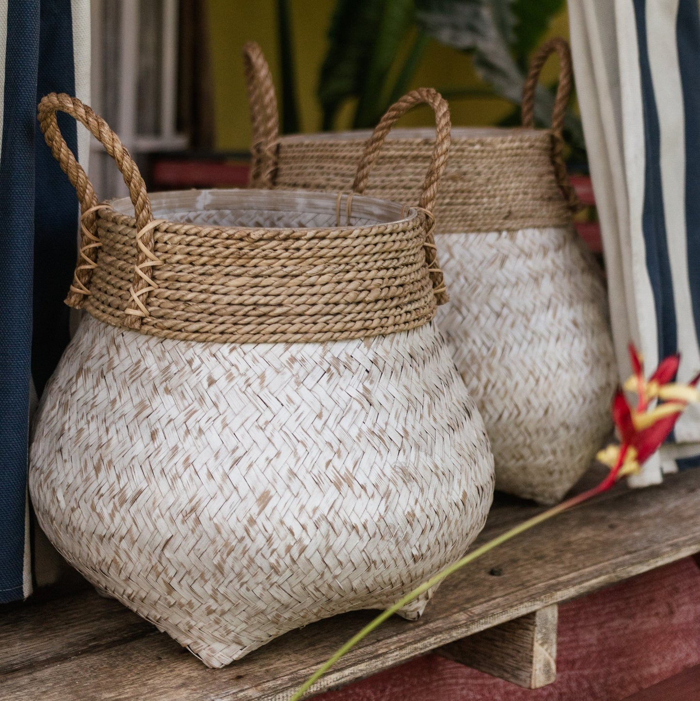 Witte Ibiza stijl Mand BENOA