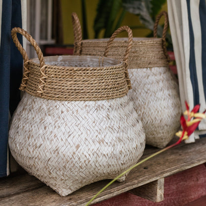 Witte Ibiza stijl Mand BENOA