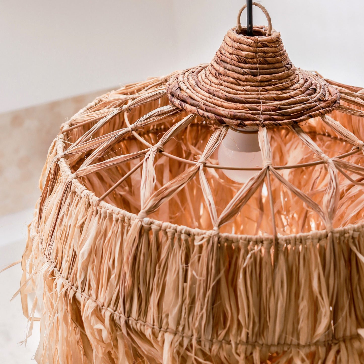 Raffia hanglamp Kawi