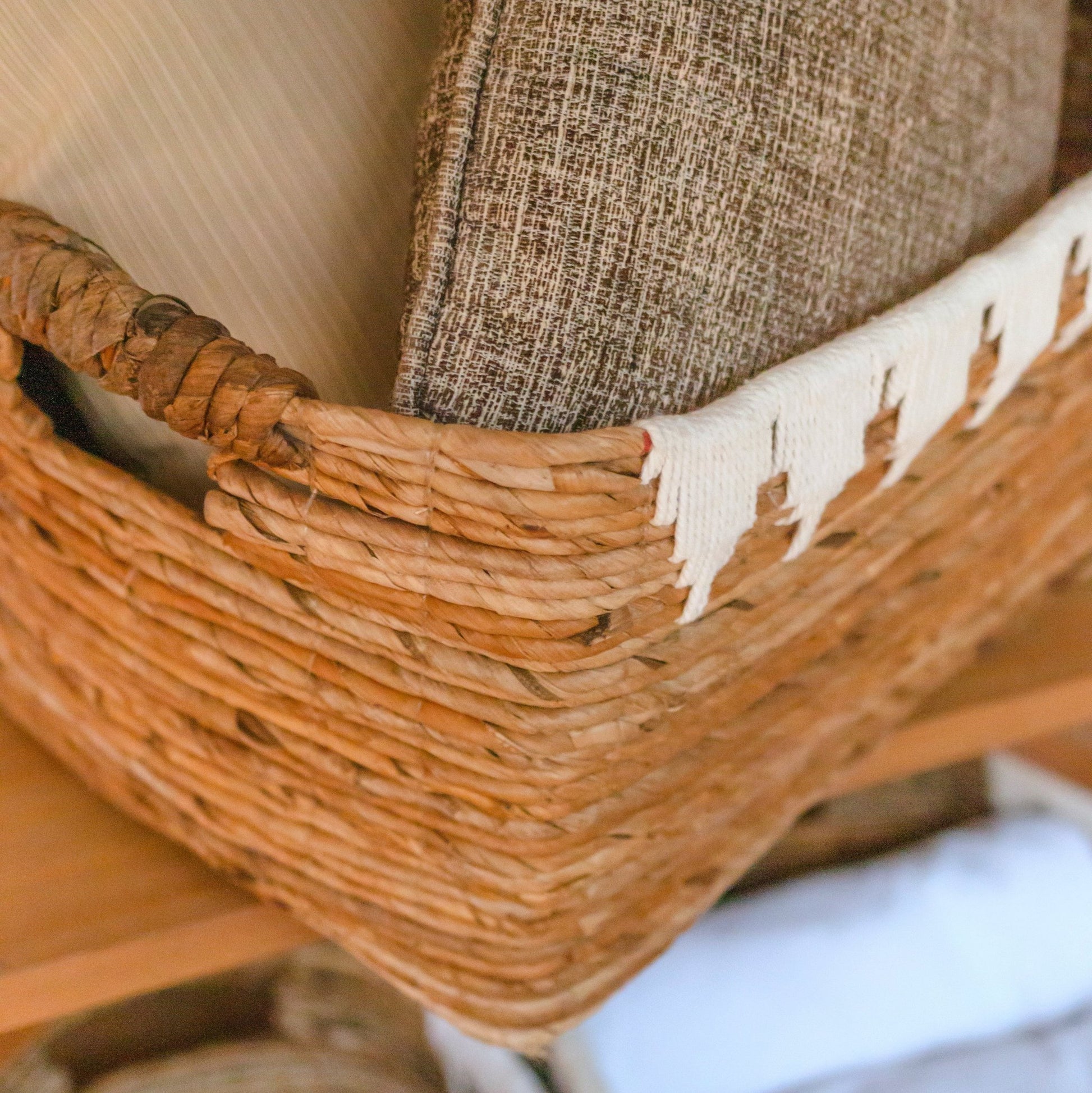 Closeup detail van opberg mand Pisang