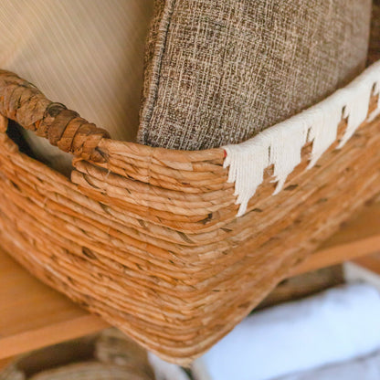 Closeup detail van opberg mand Pisang