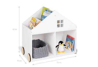 Productfoto Boekenkistje op wielen Hus afmetingen