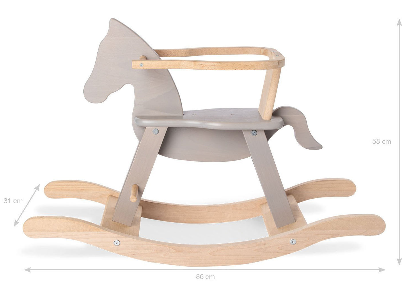 Productfoto Hobbelpaard Pinolino in het grijs afmetingen