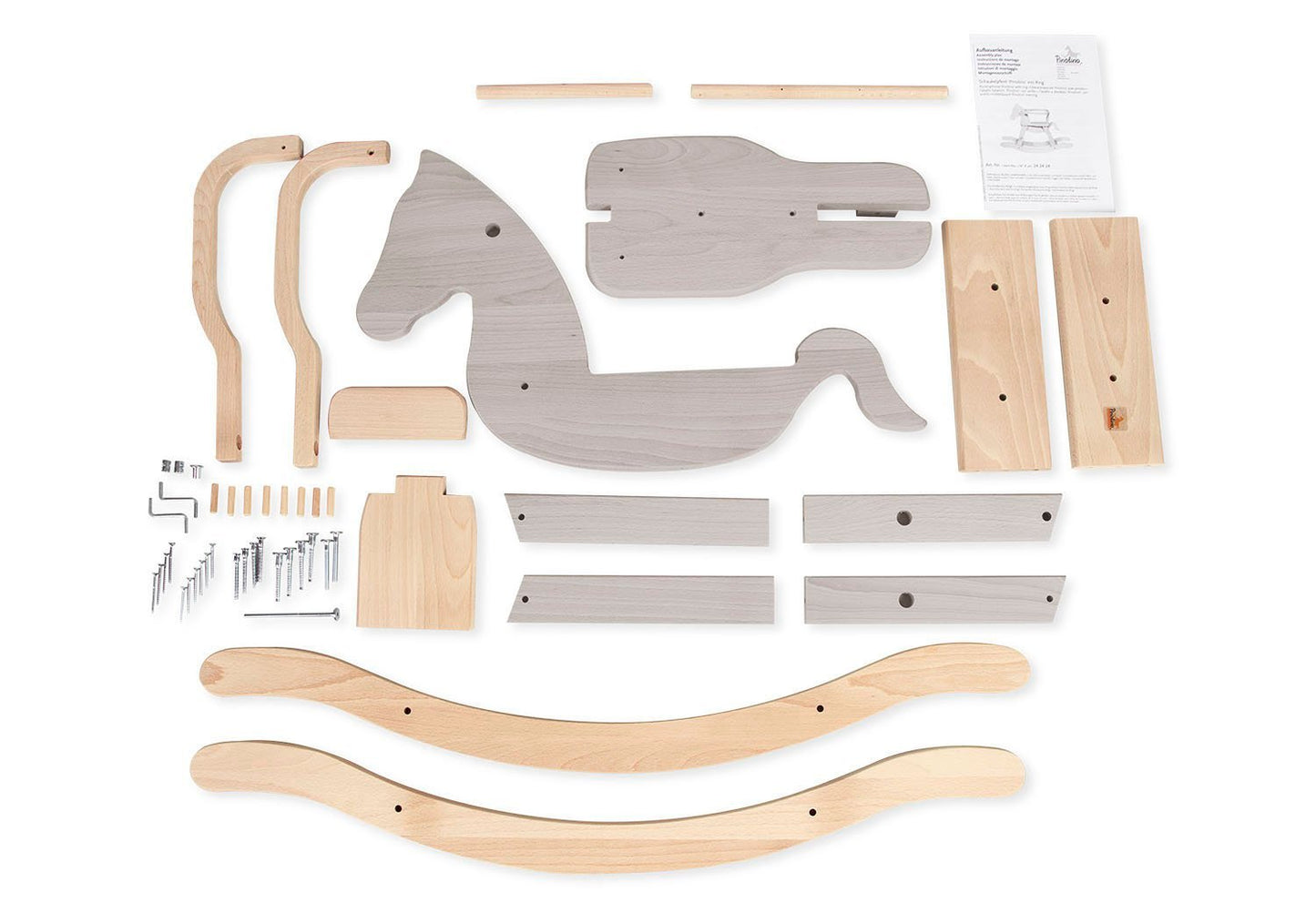 Productfoto Hobbelpaard Pinolino in het grijs losse onderdelen