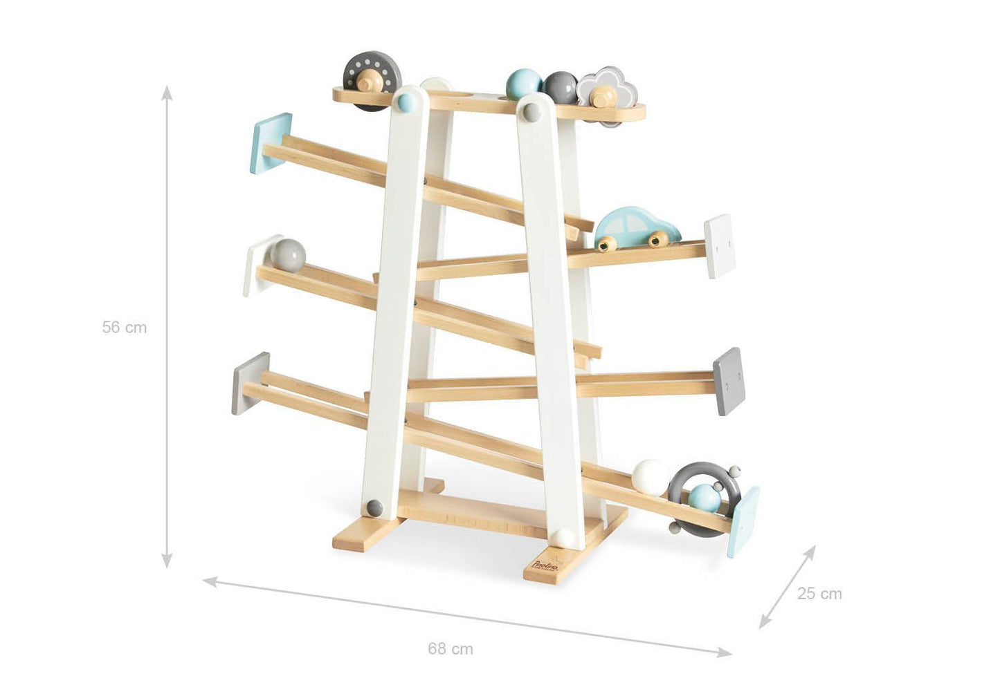 Productfoto beukenhouten knikkerbaan Kuno afmetingen