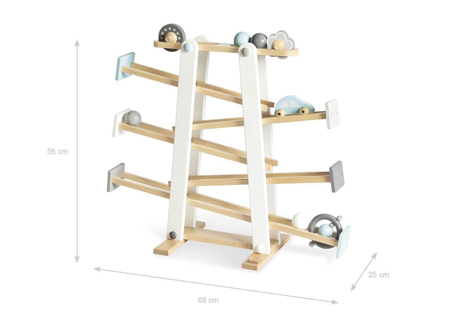 Productfoto beukenhouten knikkerbaan Kuno afmetingen